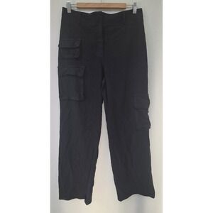 Wilfred Free Cargo Pants Women Size 10 Black Solid Casual Streetwear Trousers